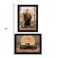 Set Of Two Harvest Moon with A Black Cat and Truck 2 Black Framed Print Kitchen Wall Art