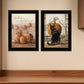 Set Of Two Pumpkins with A Black Cat 1 White Framed Print Wall Art
