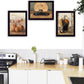 Set Of Three Harvest Moon Black Framed Print Kitchen Wall Art