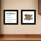 Set Of Two Coffee and Friends Recipe Black Framed Print Kitchen Wall Art