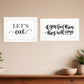 Set Of Two Lets Eat or Feed Them 1 White Framed Print Kitchen Wall Art