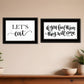 Set Of Two Lets Eat or Feed Them 1 White Framed Print Kitchen Wall Art