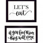 Set Of Two Lets Eat or Feed Them 3 Black Framed Print Kitchen Wall Art