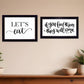 Set Of Two Lets Eat or Feed Them 3 Black Framed Print Kitchen Wall Art