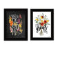 Set Of Two Love and Bloom Black Framed Print Wall Art