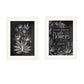Set Of Two Black and White Flowers in Bloom White Framed Print Wall Art