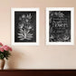 Set Of Two Black and White Flowers in Bloom White Framed Print Wall Art