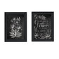 Set Of Two Black and White Flowers in Bloom White Framed Print Wall Art