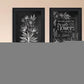 Set Of Two Black and White Flowers in Bloom White Framed Print Wall Art
