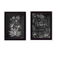 Set Of Two Vintage Flowers in Bloom Black Framed Print Wall Art