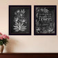Set Of Two Vintage Flowers in Bloom Black Framed Print Wall Art