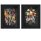 Set Of Two Love Grows Here Black Framed Print Wall Art