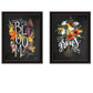 Set Of Two Love Grows Here Black Framed Print Wall Art