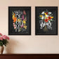 Set Of Two Love Grows Here Black Framed Print Wall Art