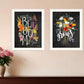 Set Of Two Love Grows Here White Framed Print Wall Art
