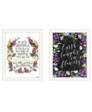 Set Of Two Flowers Make Us Laugh White Framed Print Wall Art