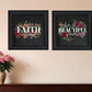Set Of Two Cherish and Have Faith 1 Black Framed Print Wall Art