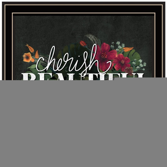 Set Of Two Cherish and Have Faith 2 Black Framed Print Wall Art