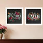 Set Of Two Cherish and Have Faith 1 Black Framed Print Wall Art