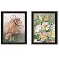 Set Of Two Farmhouse Daisies Black Framed Print Wall Art