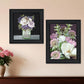 Set Of Two Lilac and Wild Plum Bouquet Black Framed Print Wall Art