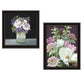 Set Of Two Lilac and Wild Plum Bouquet Black Framed Print Wall Art