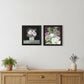 Set Of Two Lilac and Wild Plum Bouquet Black Framed Print Wall Art