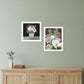 Set Of Two Lilac and Wild Plum Bouquet Black Framed Print Wall Art