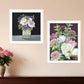 Set Of Two Lilac and Wild Plum Bouquet Black Framed Print Wall Art