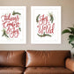Set Of Two Lilac and Wild Plum Bouquet 1 White Framed Print Wall Art