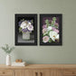 Set Of Two Lilac and Wild Plum Bouquet Black Framed Print Wall Art