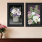 Set Of Two Lilac and Wild Plum Bouquet Black Framed Print Wall Art