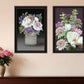 Set Of Two Lilac and Wild Plum Bouquet Black Framed Print Wall Art