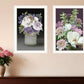 Set Of Two Lilac and Wild Plum Bouquet White Framed Print Wall Art