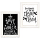 Set Of Two Clean or Shower Together White Framed Print Bathroom Wall Art