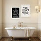 Set Of Two Clean or Shower Together White Framed Print Bathroom Wall Art