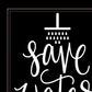 Set Of Two Clean or Shower Together Black Framed Print Bathroom Wall Art