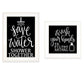 Set Of Two Wash Up White Framed Print Bathroom Wall Art