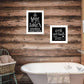 Set Of Two Wash Up White Framed Print Bathroom Wall Art