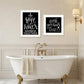 Set Of Two Wash Up White Framed Print Bathroom Wall Art