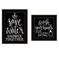 Set Of Two Wash Up Black Framed Print Bathroom Wall Art