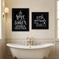 Set Of Two Wash Up Black Framed Print Bathroom Wall Art