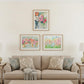 Set Of Three Garden Flowers White Framed Print Wall Art