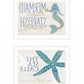 Set Of Two Mermaid Kisses Starfish Wishes 2 White Framed Print Wall Art
