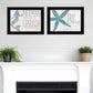 Set Of Two Mermaid Kisses Starfish Wishes 2 White Framed Print Wall Art
