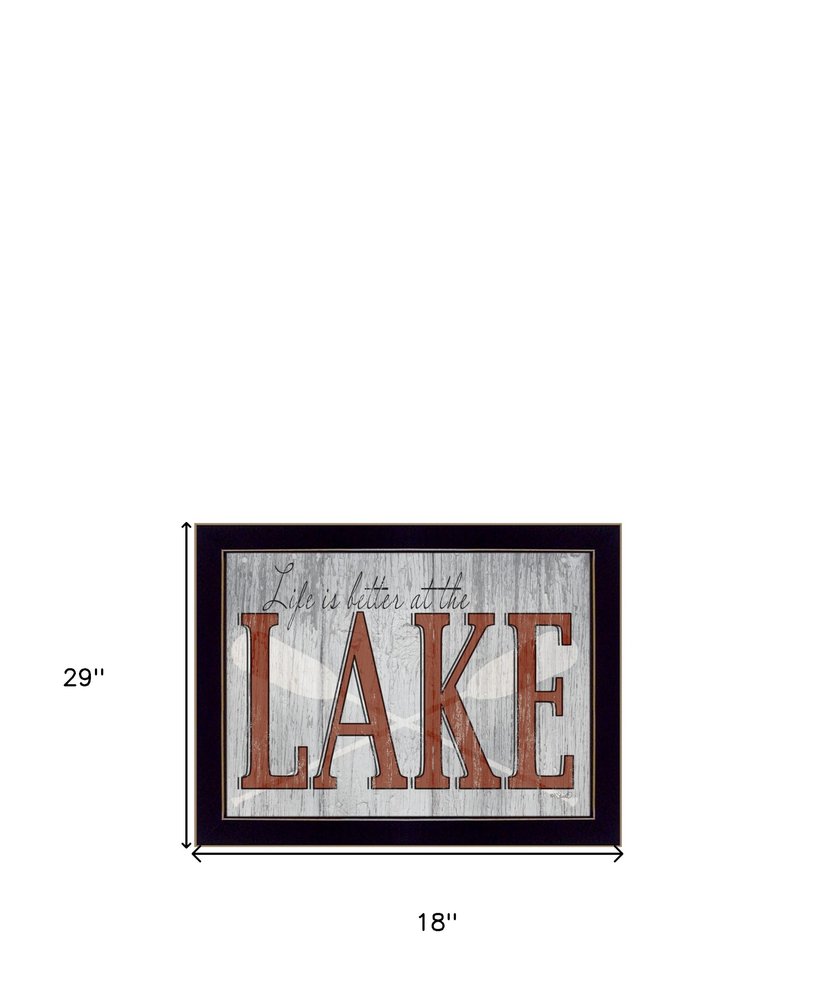 Set Of Two Lake Life is Better 2 Black Framed Print Wall Art