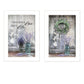 Set Of Two Love and Memories White Framed Print Wall Art