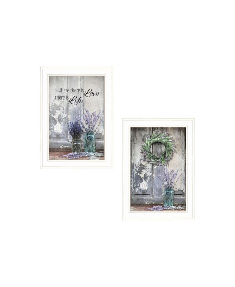 Set Of Two Love and Memories White Framed Wall Art