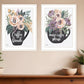 Set Of Two Coffee And Flowers White Framed Print Kitchen Wall Art
