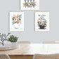 Set Of Three Rise and Shine White Framed Print Kitchen Wall Art